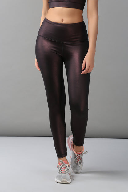 Radiant Maroon Shimmer Leggings