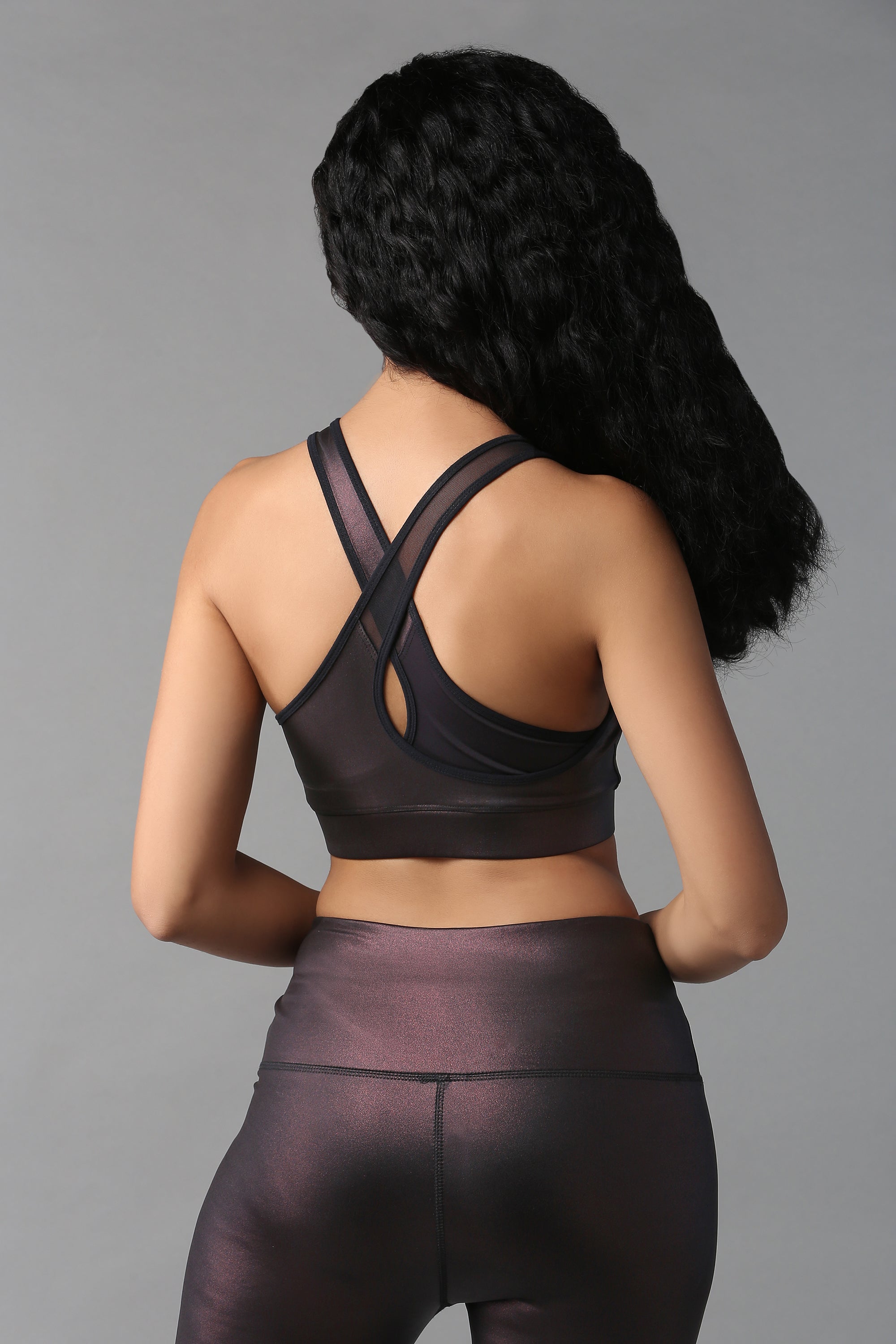 Radiant Maroon Shimmer Work out Ensemble