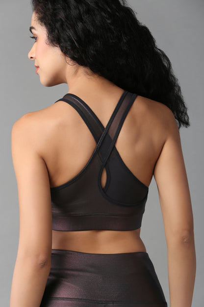Radiant Maroon Shimmer Work out Ensemble