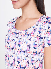 White Multicolour Printed Top