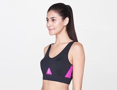 Black and Pink Sports Bra