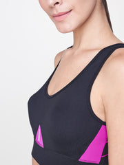 Black and Pink Sports Bra