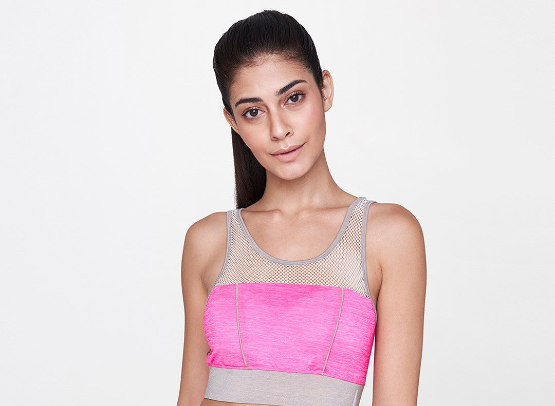 Pink Sports Netted Bra