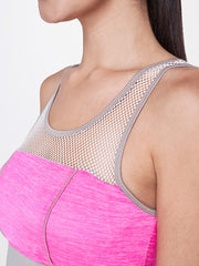 Pink Sports Netted Bra