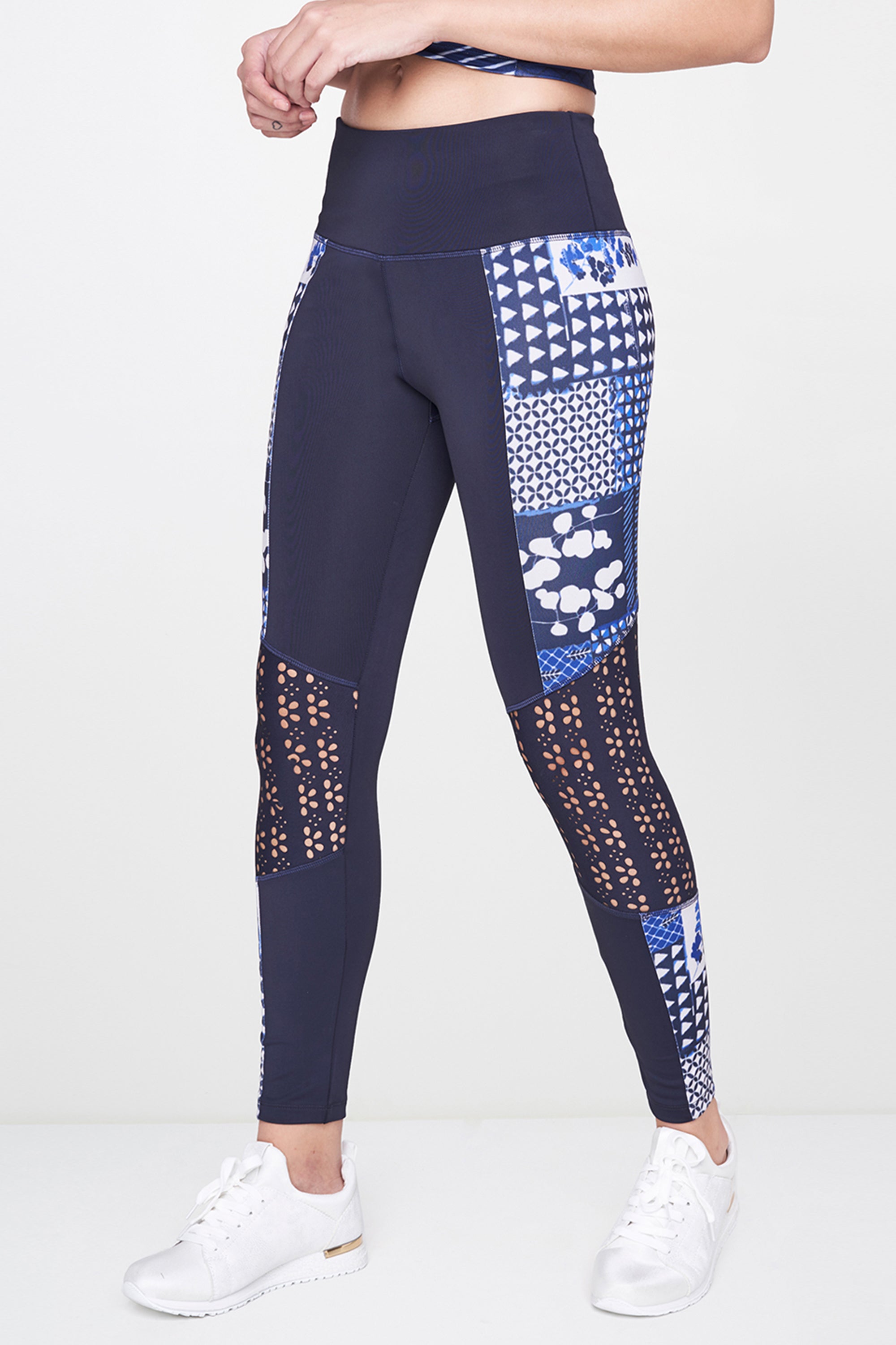 Indigo Printed Top With Leggings