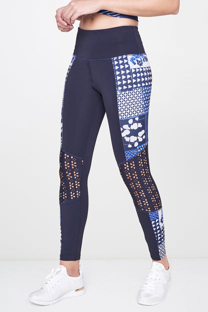 Indigo Printed Top With Leggings