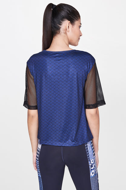 Indigo Printed Top With Leggings