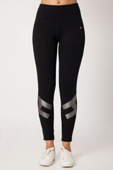 Black High Waisted Leggings With a Metallic Touch