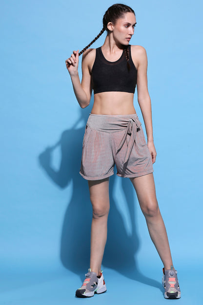 Metallic Side Tie-Up Shorts - AW21