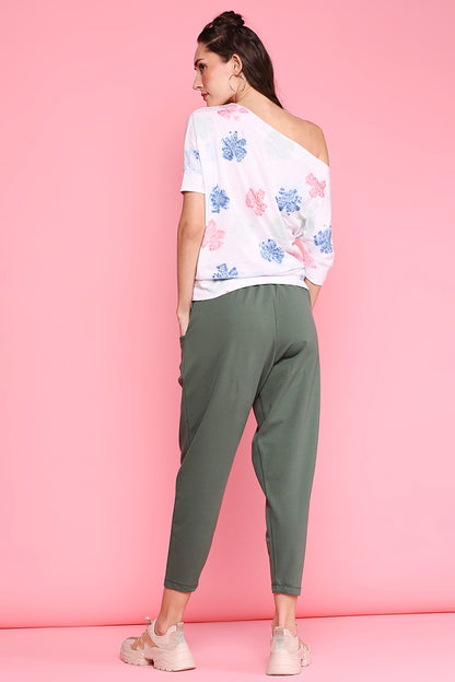 One Side Off Shoulder + Pleated Yoga Pants - AW21