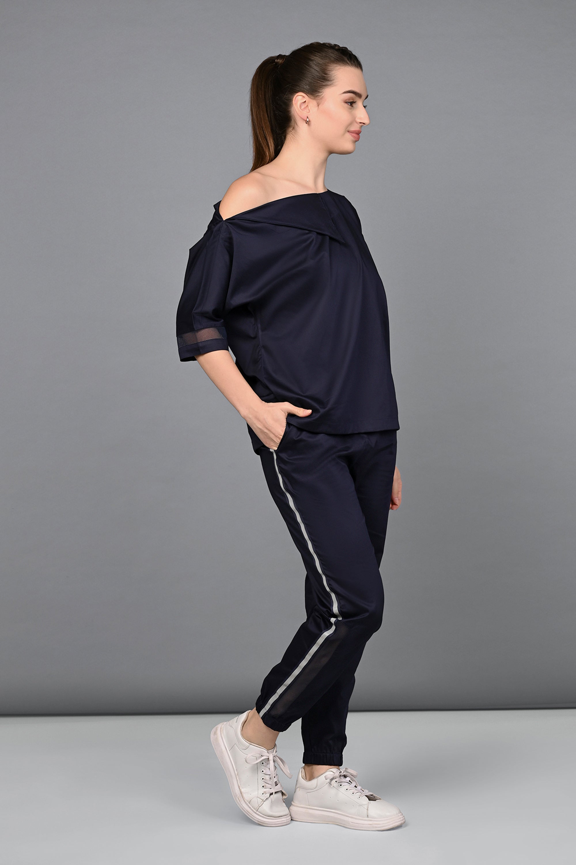Off Shoulder Nebula Navy Co-ord set