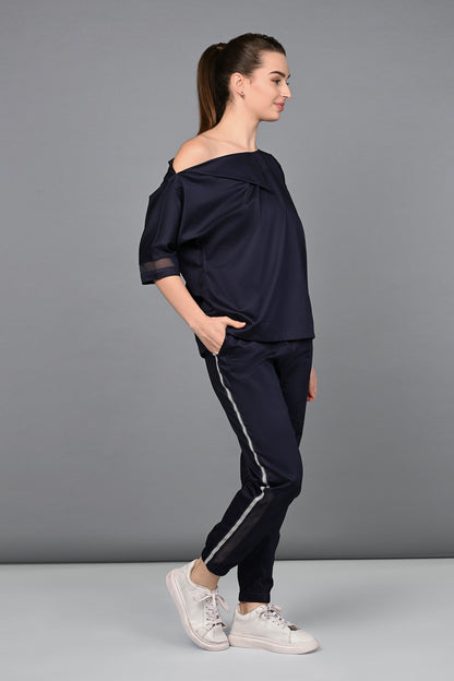 Off Shoulder Nebula Navy Co-ord set