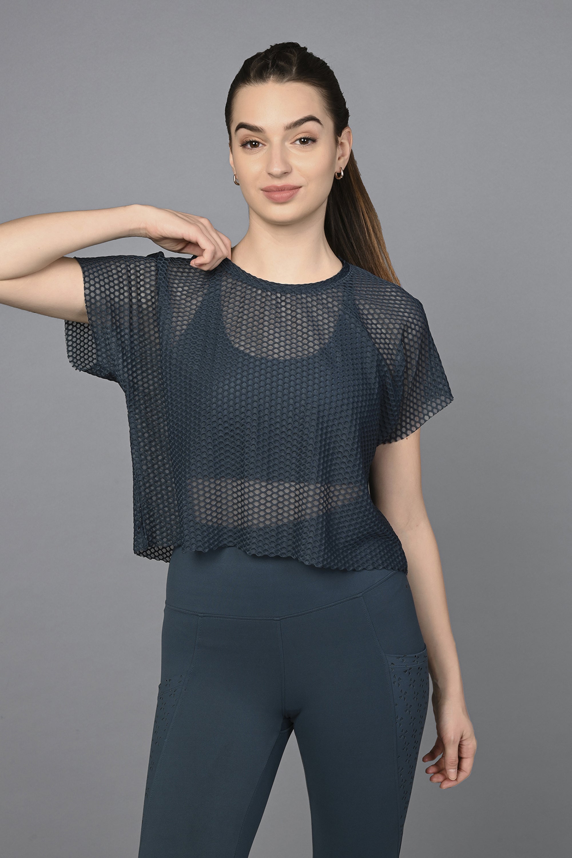 Teal Netted Top
