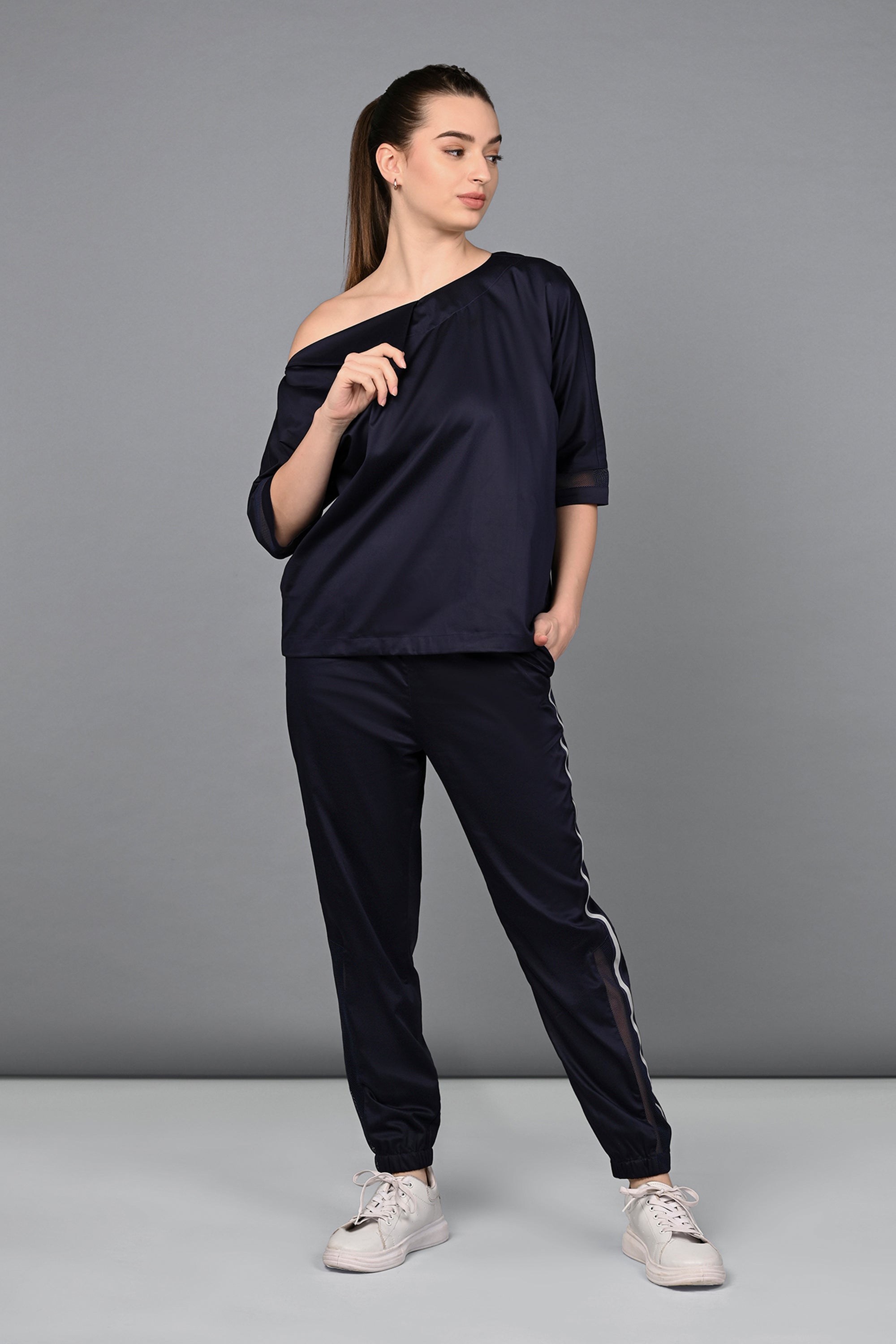 Off Shoulder Nebula Navy Co-ord set