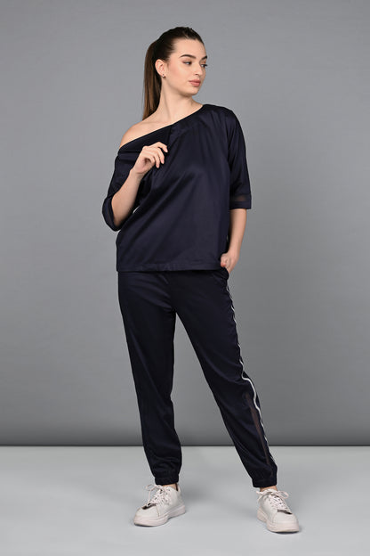 Off Shoulder Nebula Navy Co-ord set