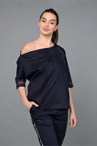 Off Shoulder Nebula Navy Co-ord set