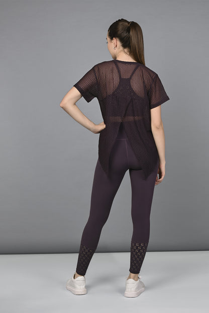 Wine Netted Top