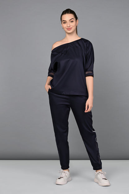 Off Shoulder Nebula Navy Co-ord set