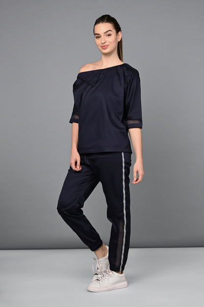 Off Shoulder Nebula Navy Co-ord set