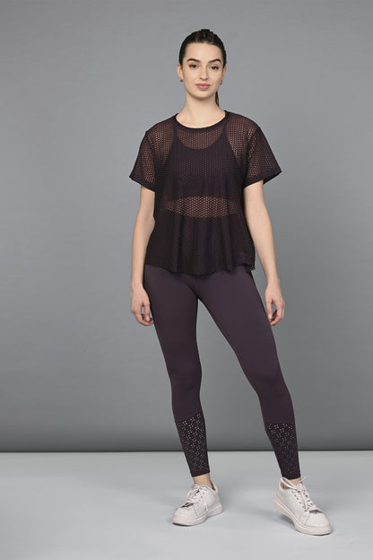 Wine Netted Top