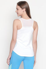 Tuna London Sleeveless White Color Active Wear Top For Women