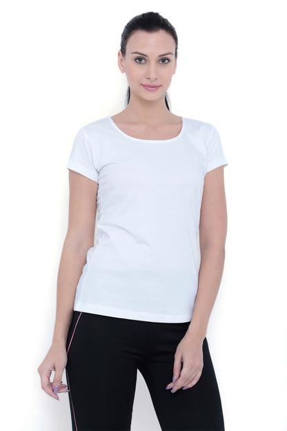 White Round Neck Tee TLC45
