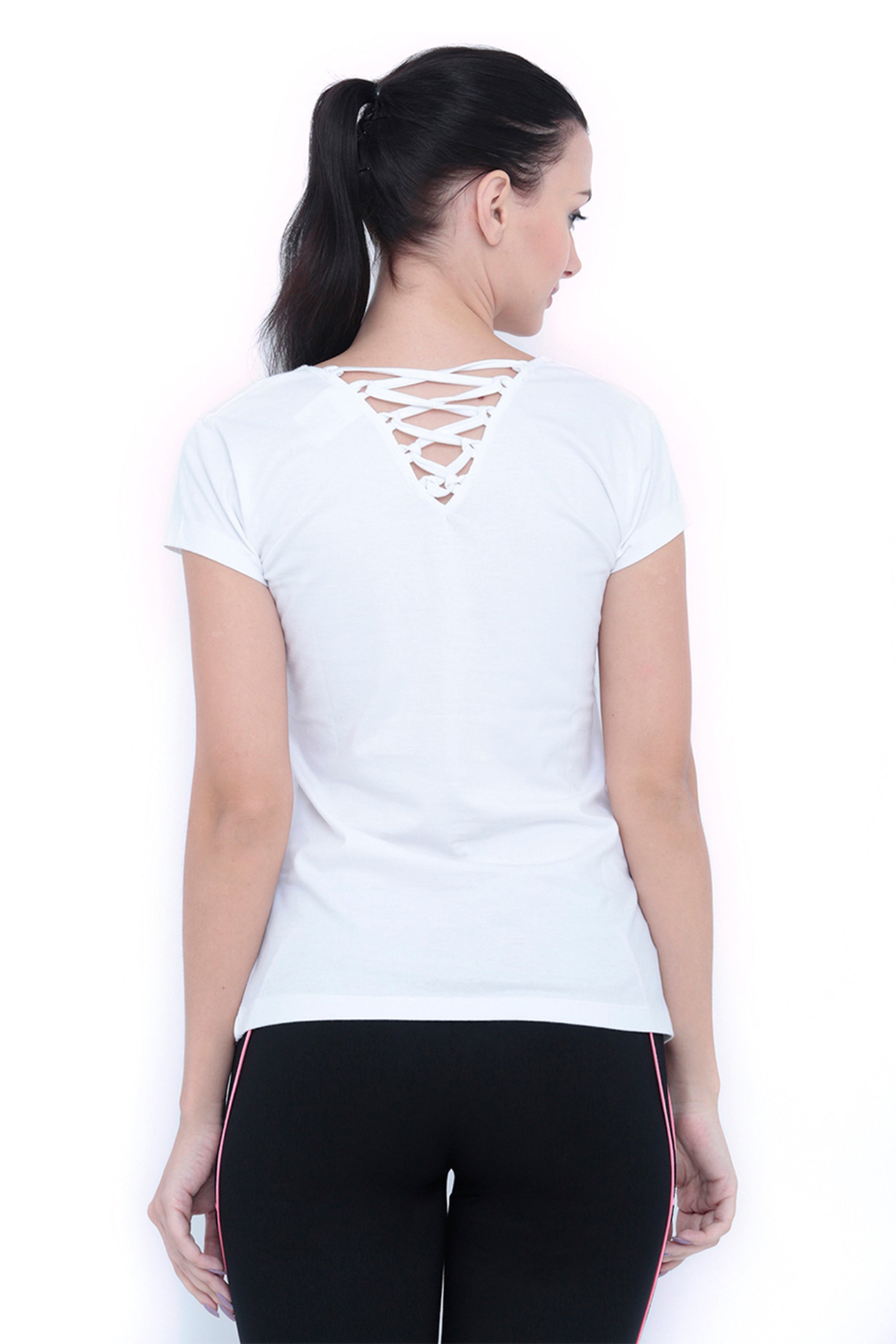 White Round Neck Tee TLC45