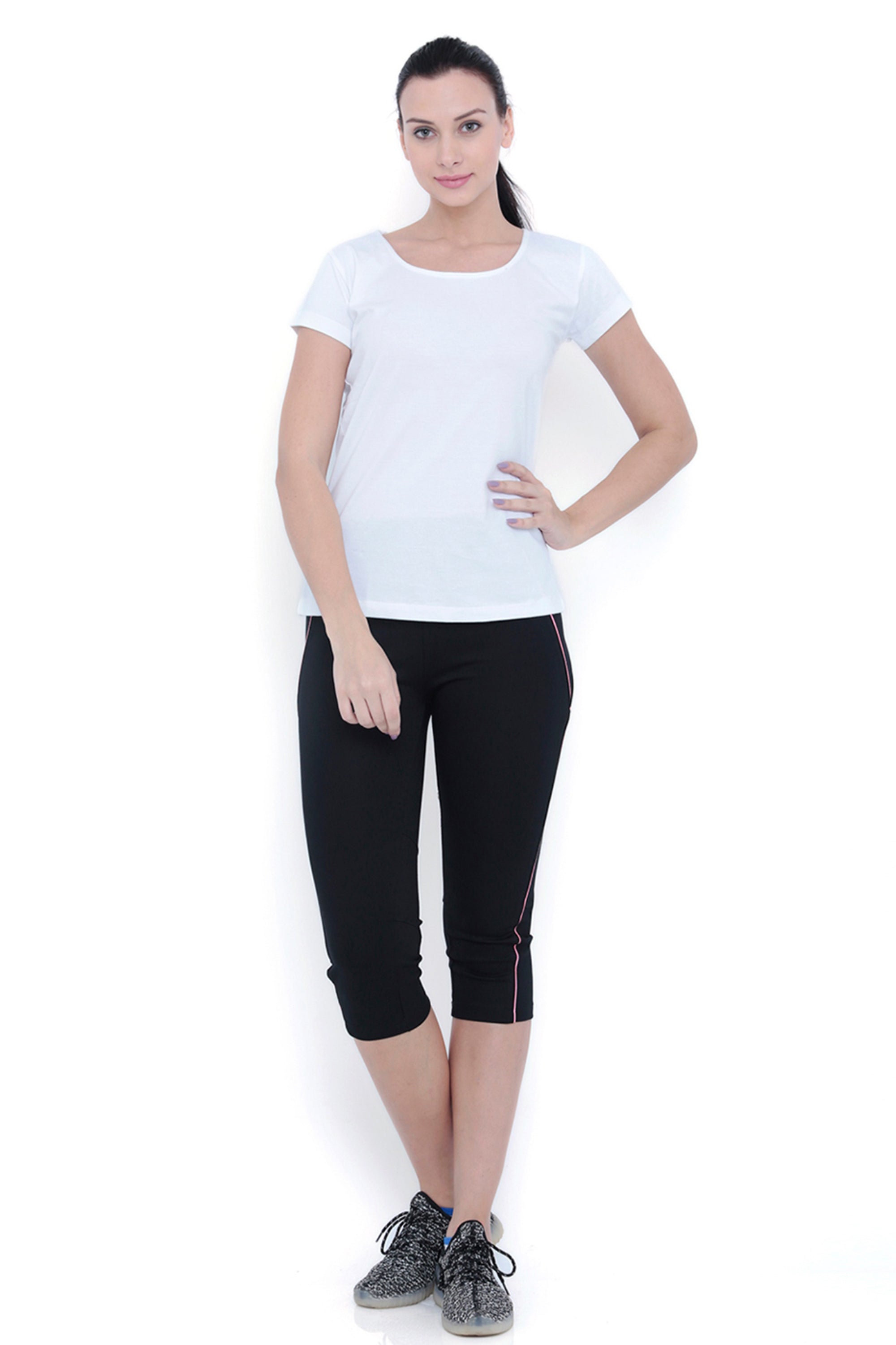 White Round Neck Tee TLC45