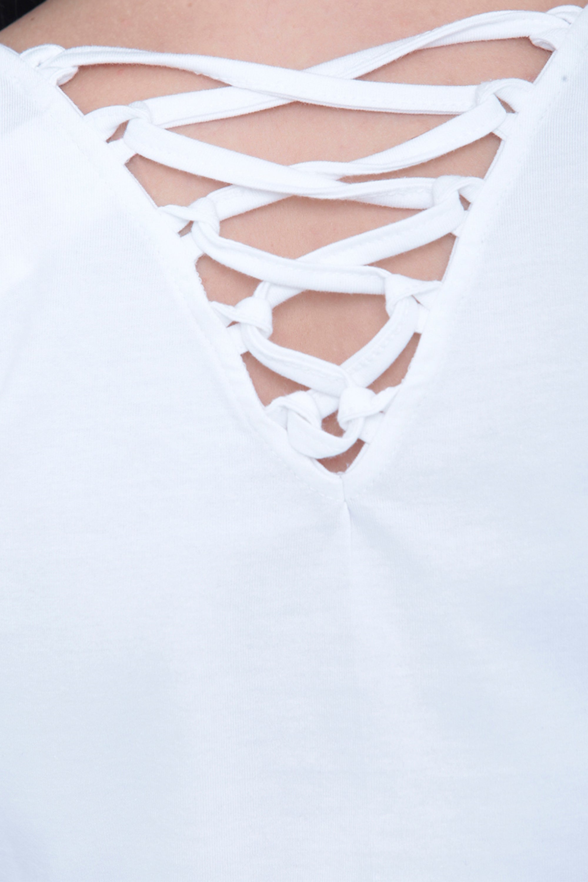 White Round Neck Tee TLC45