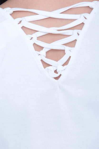White Round Neck Tee TLC45