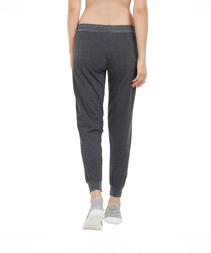 Dark Grey Solid Joggers For Women's