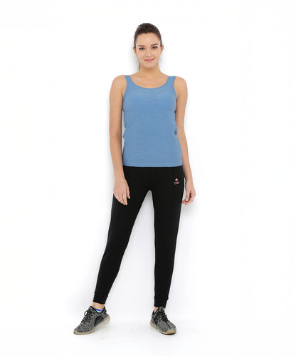 Blue Sleeveless Tee With Built in Bra Cups BT69