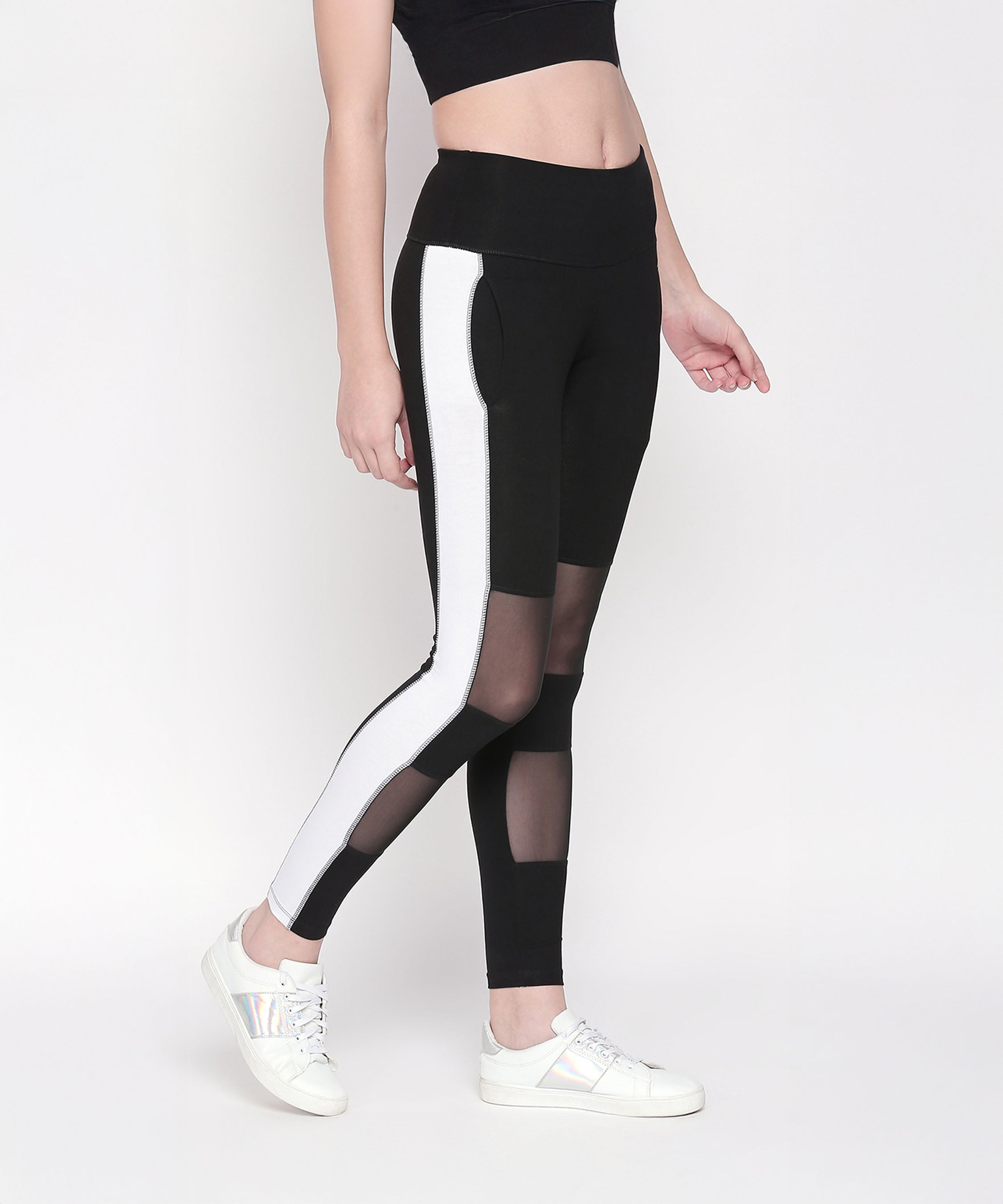 Black and White High Waisted Leggings - LG13