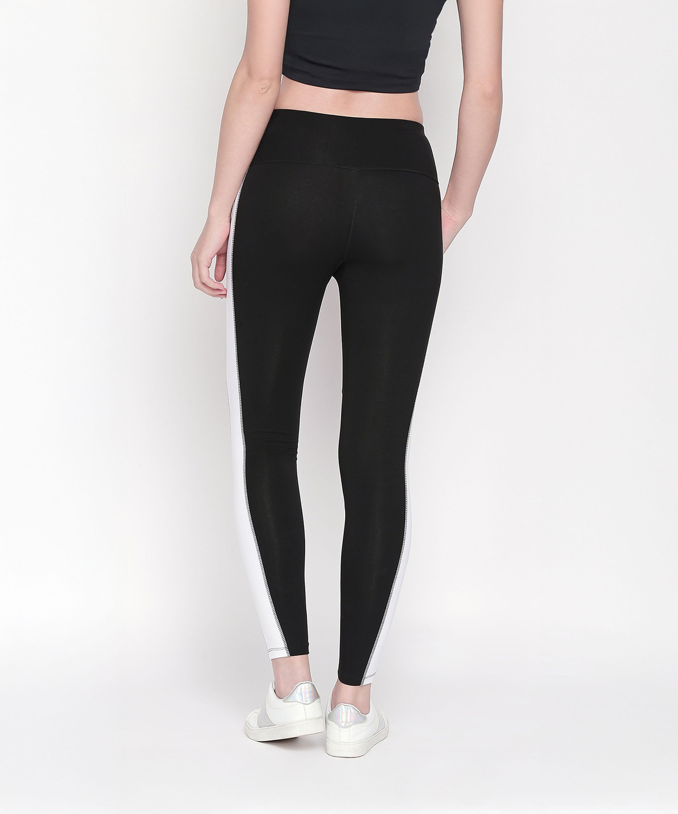 Black and White High Waisted Leggings - LG13