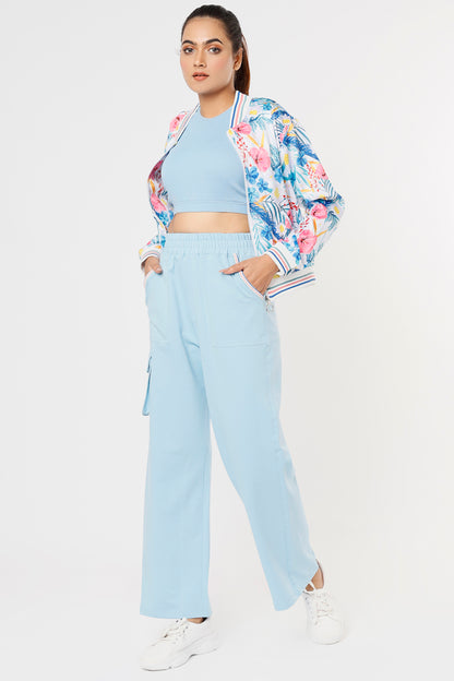 Blossom Blue Set with Crop Top