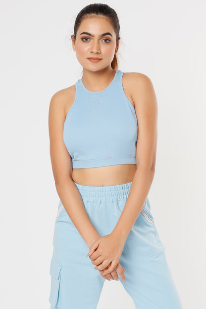 Blossom Blue Set with Crop Top