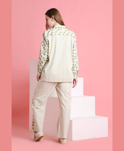 Olive Cubes Print Lounge Set