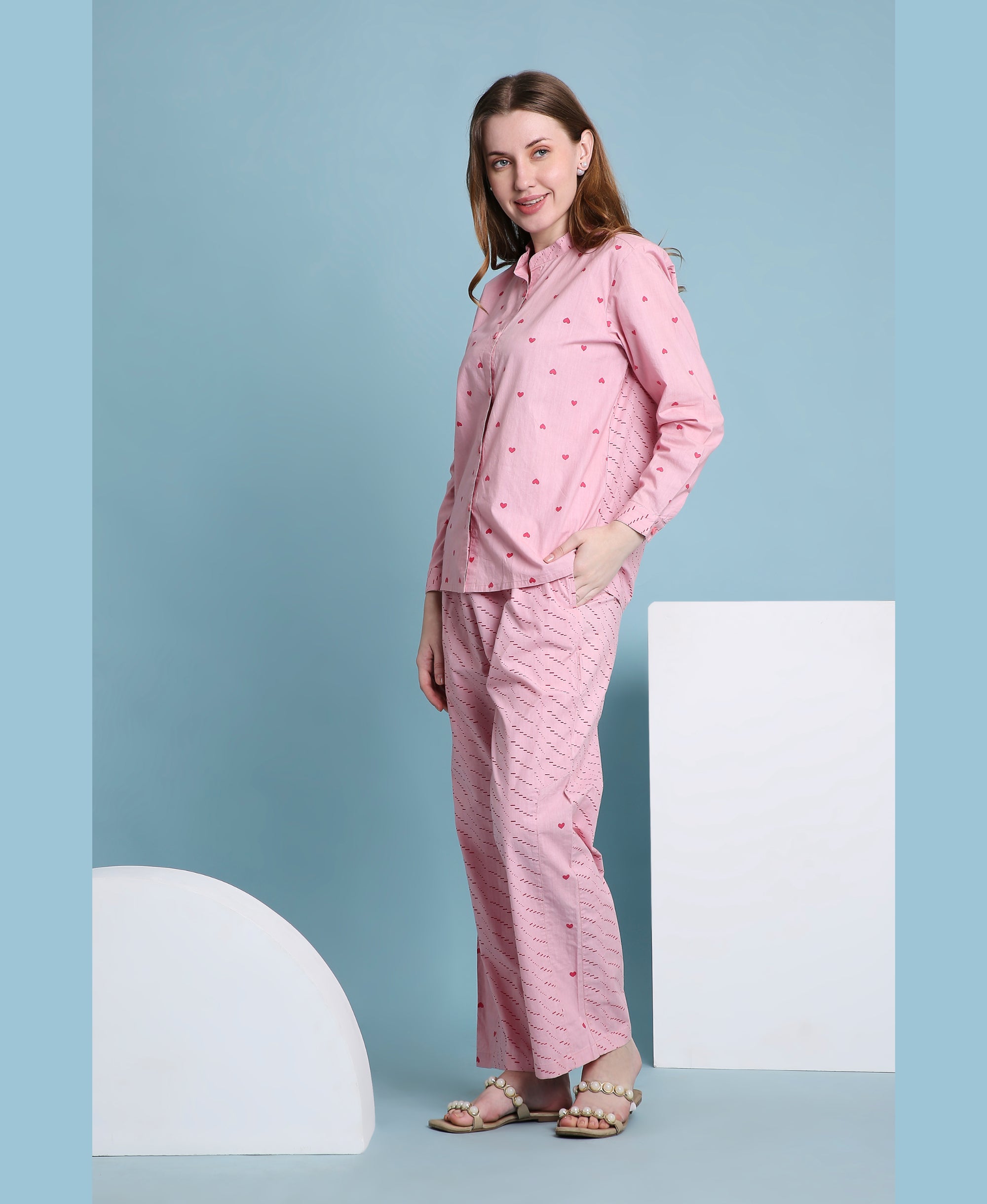 Organic Hearts Print Lounge Set