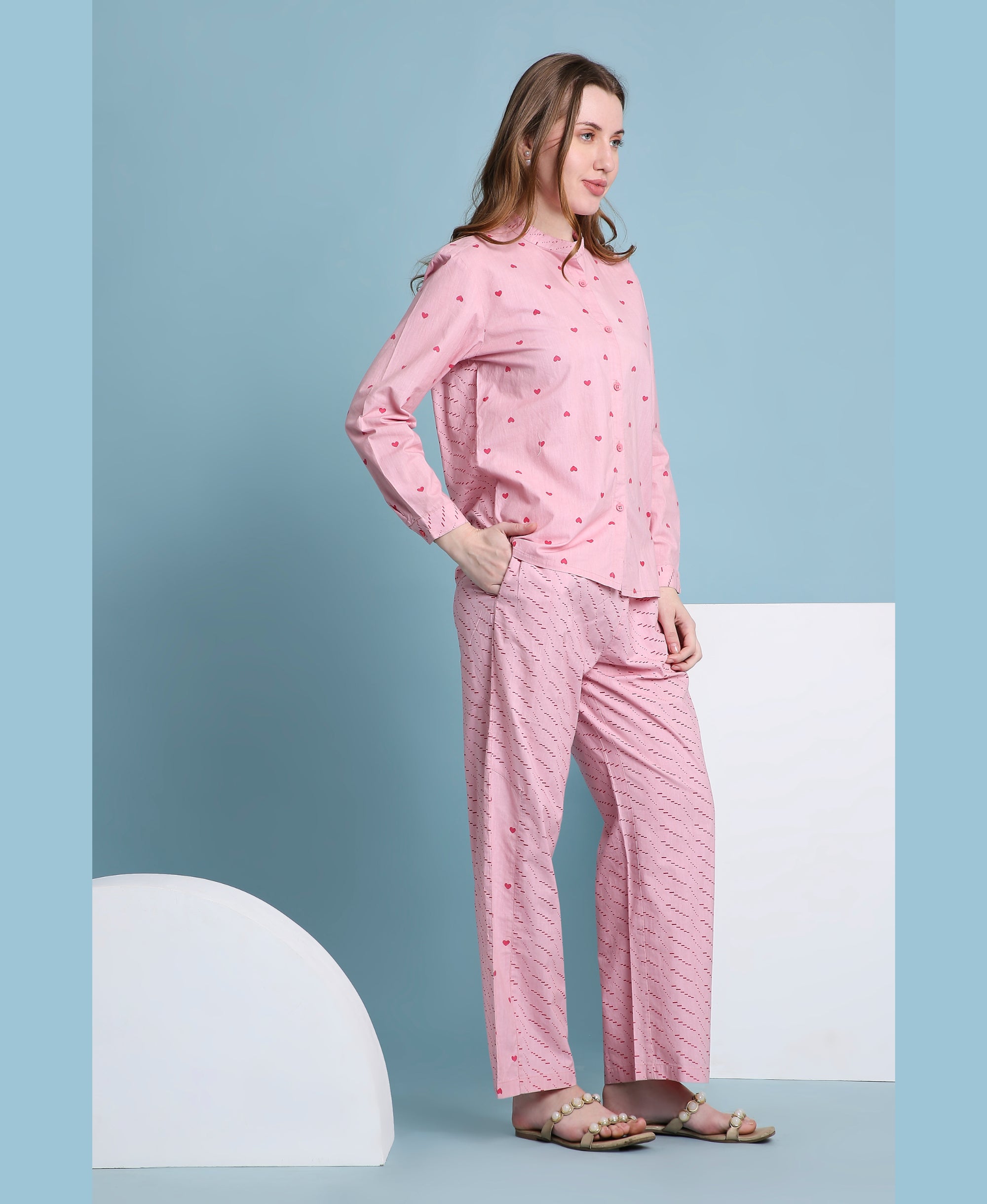 Organic Hearts Print Lounge Set