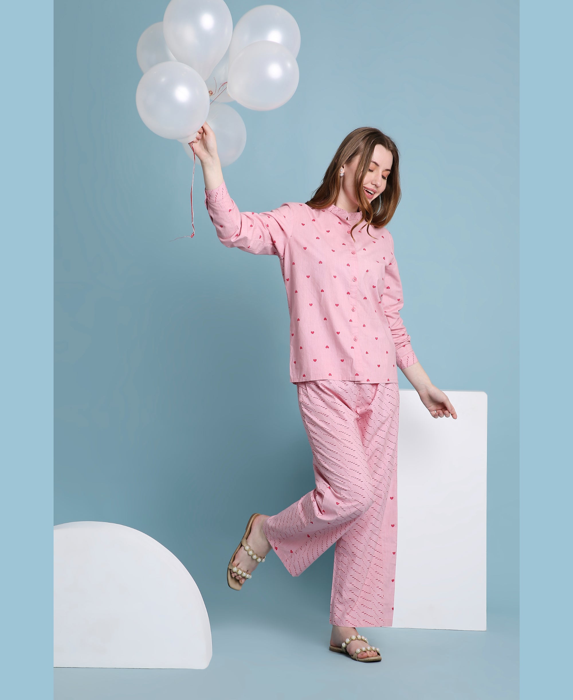 Organic Hearts Print Lounge Set