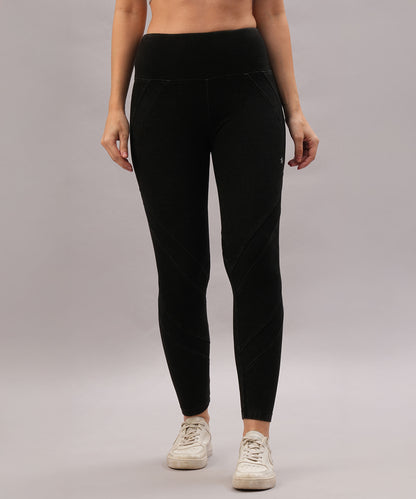 Black Denim Wash Leggings