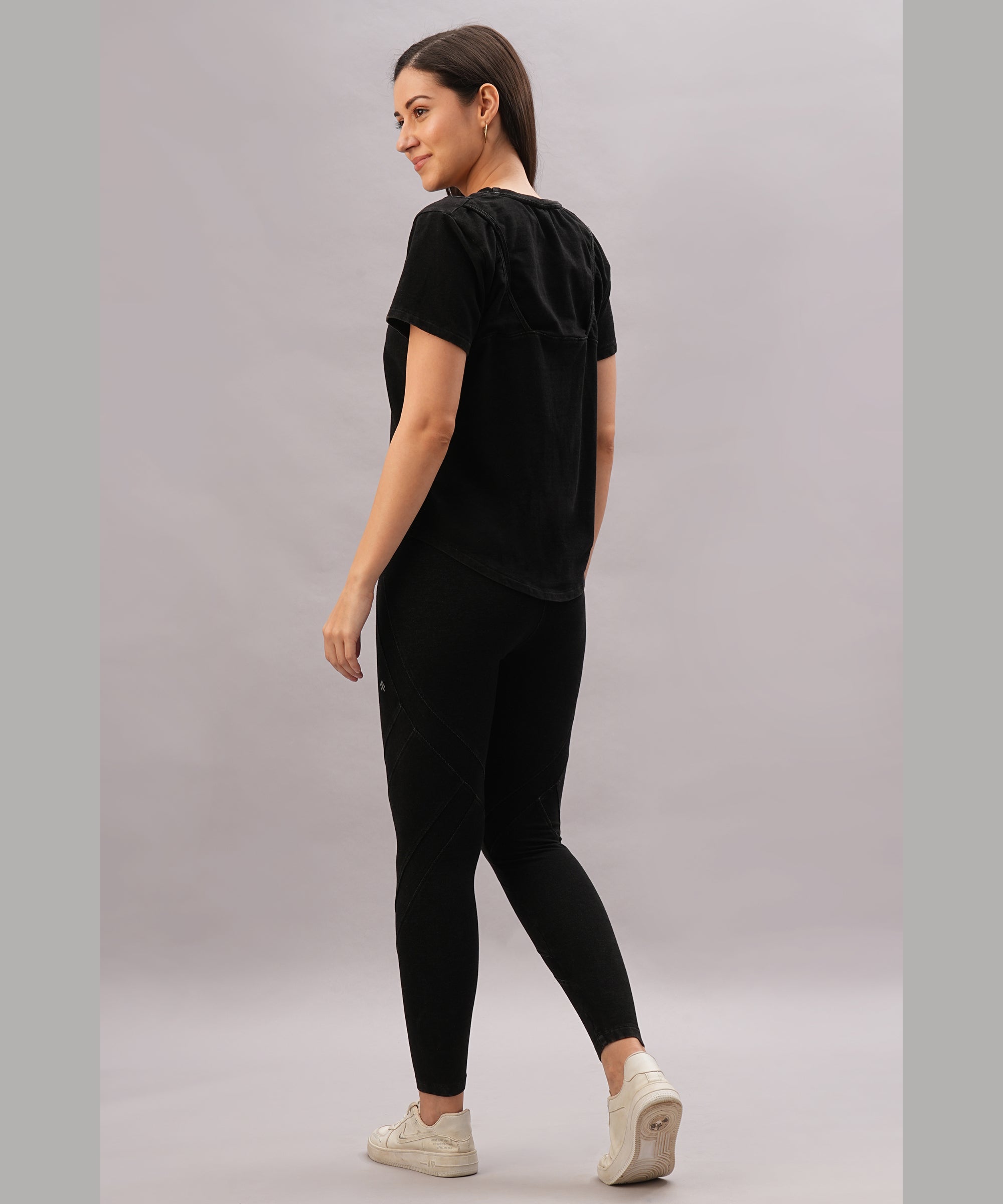 Black Denim Wash Workout Tee