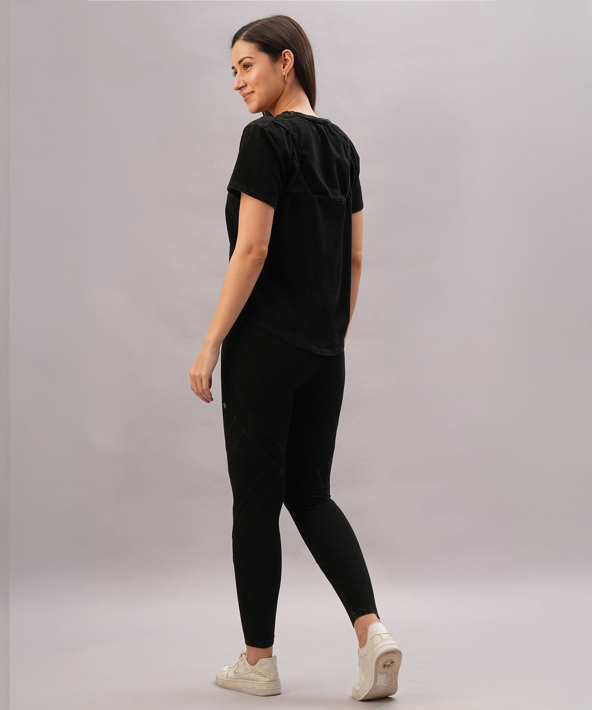 Black Denim Wash Workout Tee