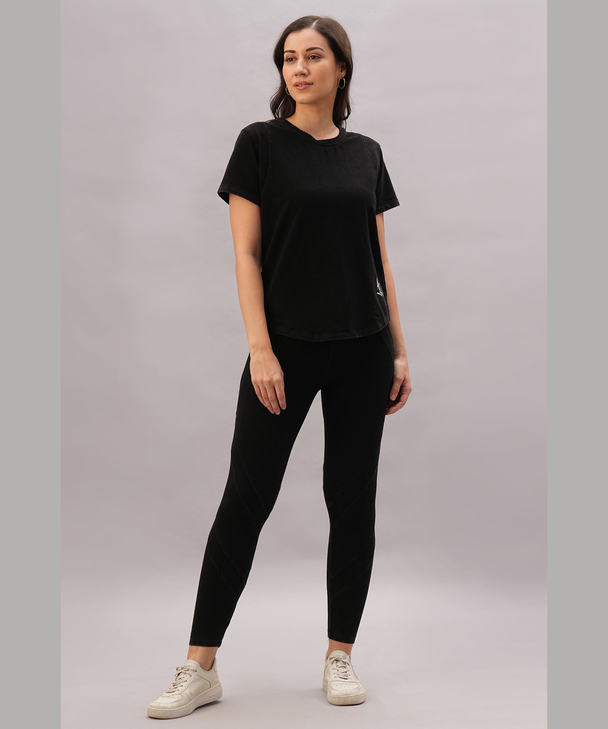 Black Denim Wash Workout Tee