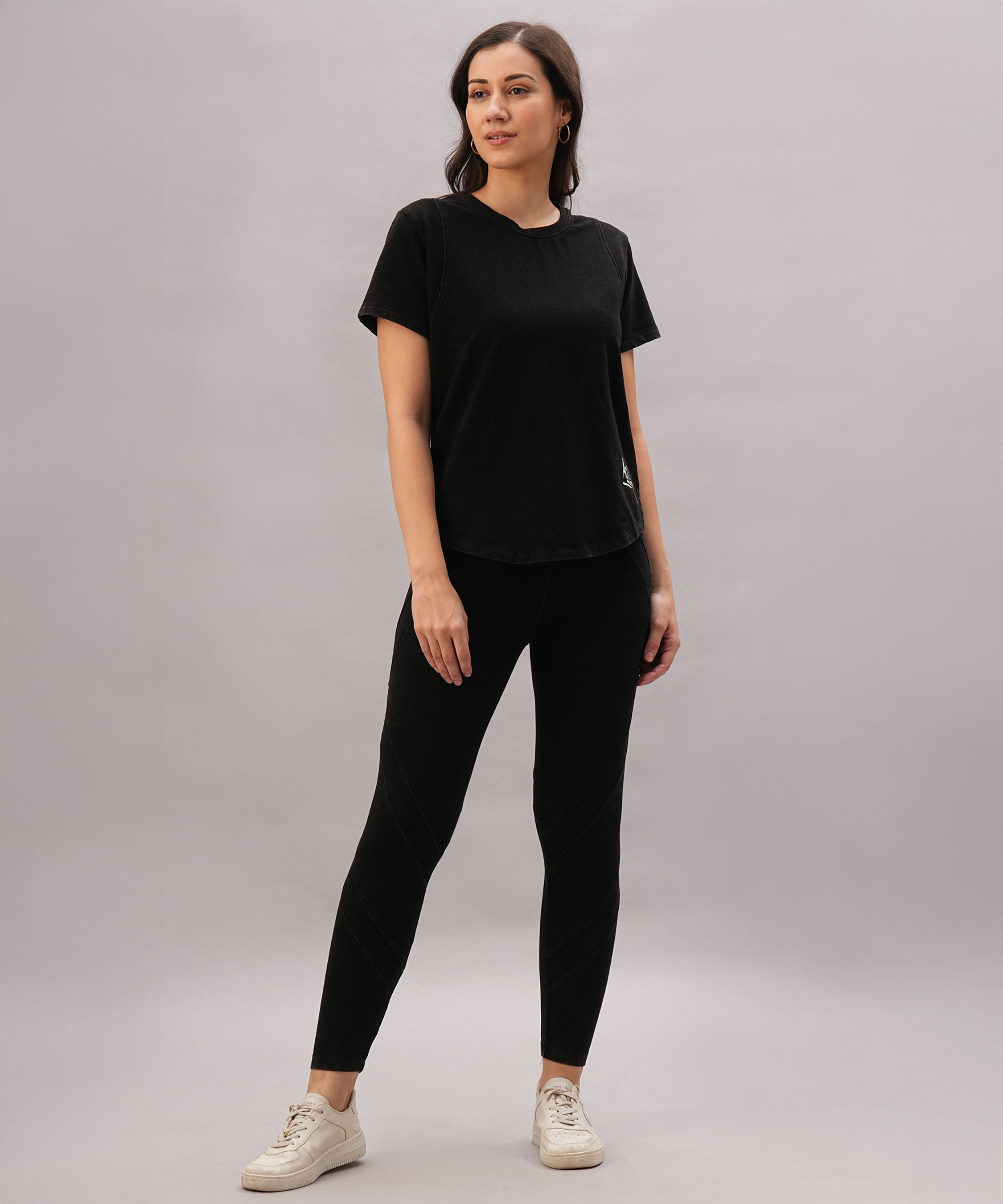 Black Denim Wash Workout Tee