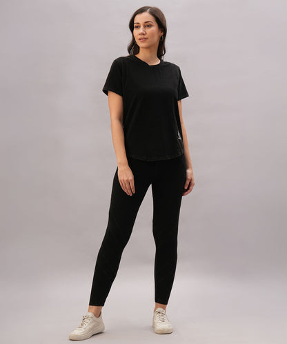 Black Denim Wash Workout Tee