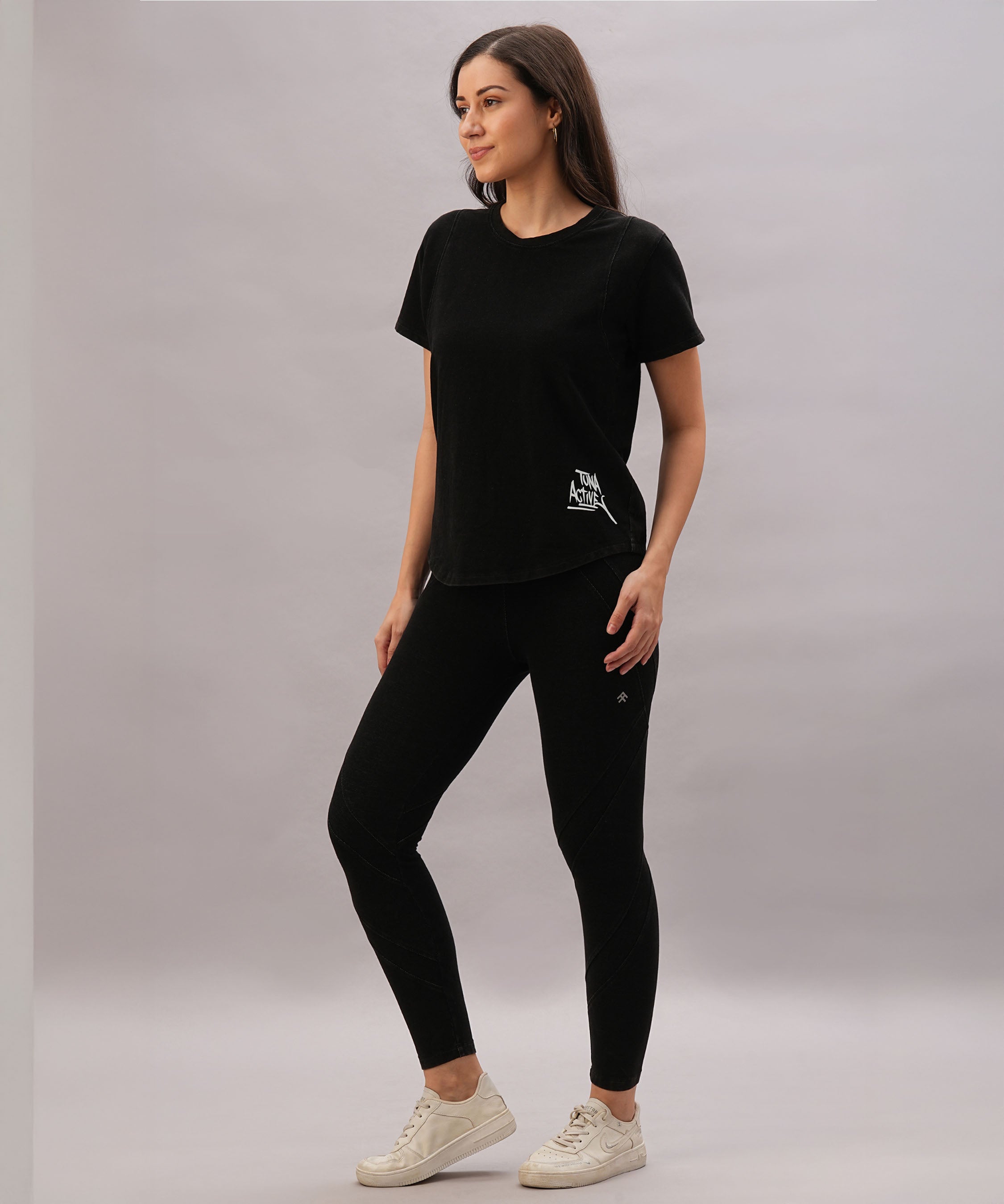 Black Denim Wash Leggings
