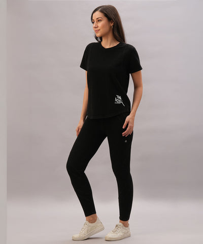 Black Denim Wash Leggings