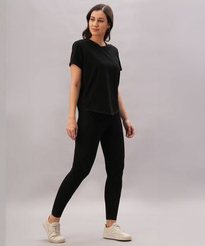 Black Denim Wash Workout Tee