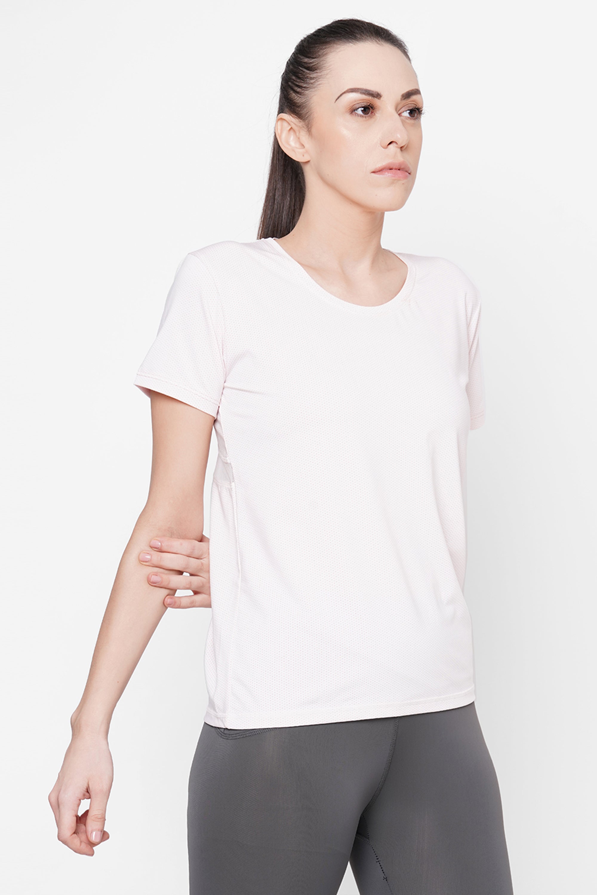 Light Pink Round Neck T-Shirt